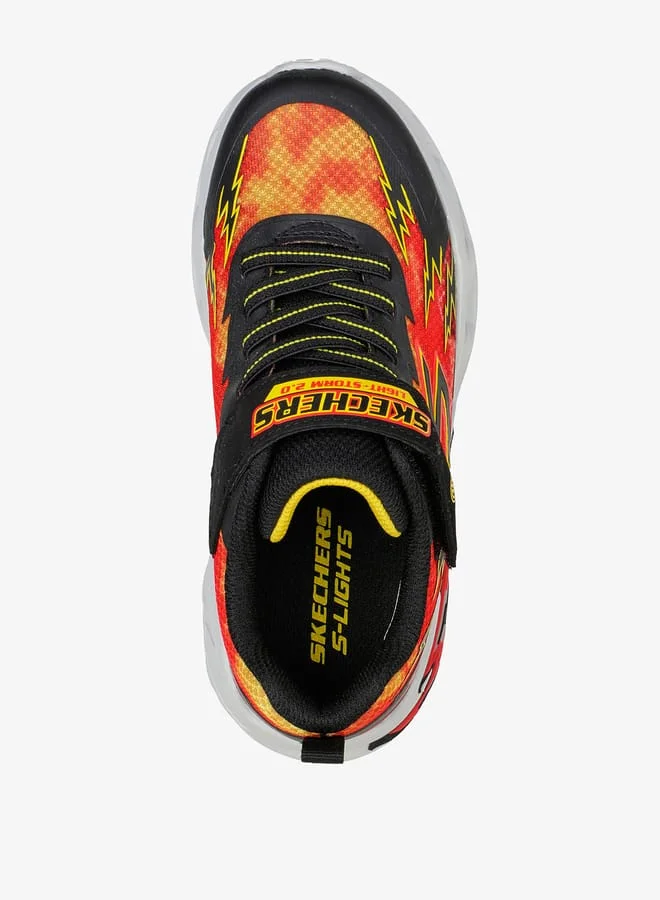 SKECHERS Boys Printed Light-Up Sports Shoes with Hook and Loop Closure - LIGHT STORM 2.0