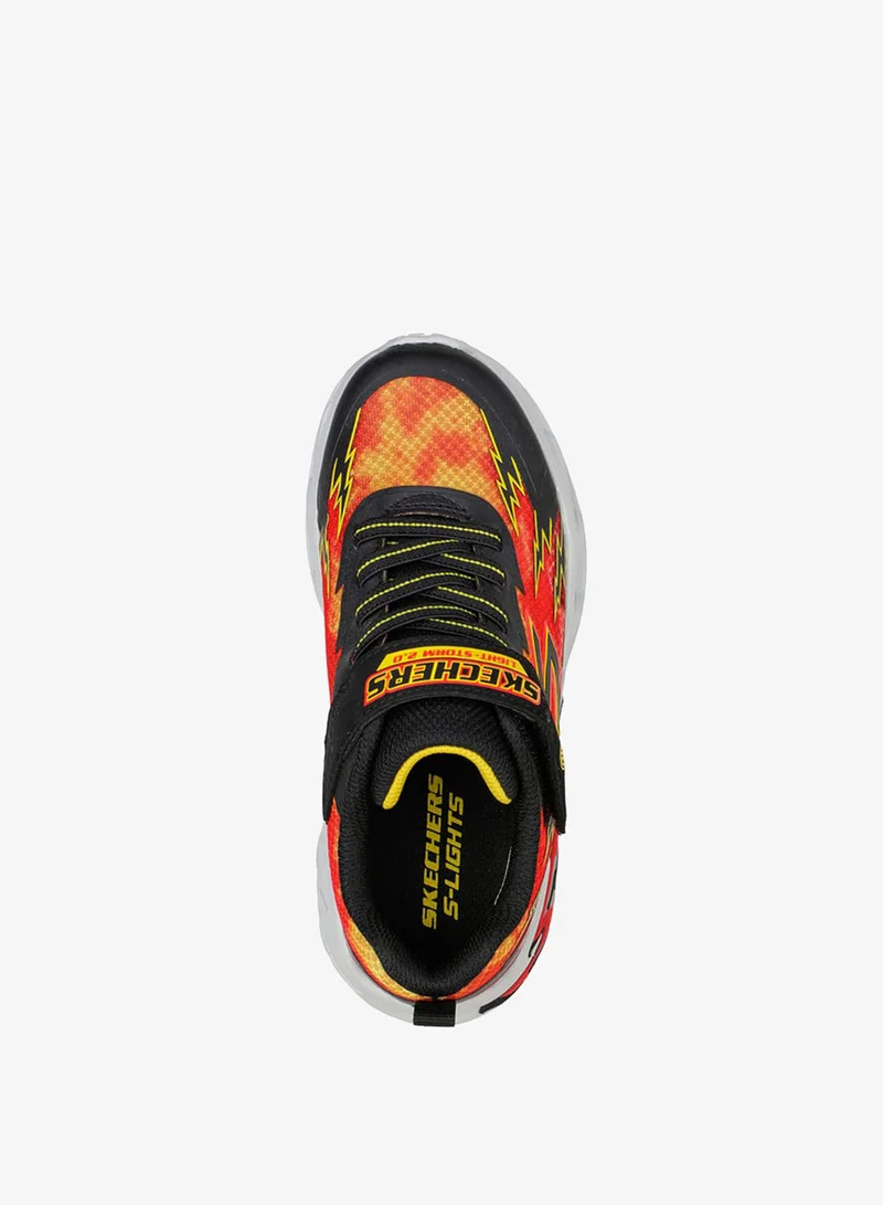 SKECHERS Boys Printed Light-Up Sports Shoes with Hook and Loop Closure - LIGHT STORM 2.0
