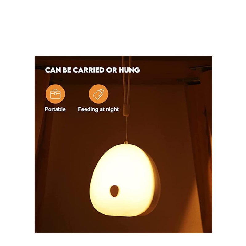 Barakah Kids Night Light, Usb Rechargeable Baby Nursery Lamp With Color Changing Touch Senor, Brightness Adjustable, Dimmable Eye Caring, Hangable, Bedside Table Lamp For Baby Kids Room Bedroom - Image 4