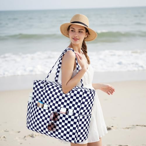 Bluboon Waterproof Beach Tote Pool Bags for Women Ladies Extra Large Carry On Bag With Wet Compartment for Weekender Travel - Image 3