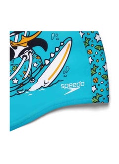 speedo Speedo Infant Swim Cap – Blue | Soft & Stretchable Printed Polyester | Ideal for Kids Aged 2-6 Years | Comfortable & Waterproof Design  - Image 3