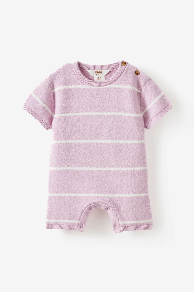 Cotton On Organic Blend Knit Short Sleeve Playsuit