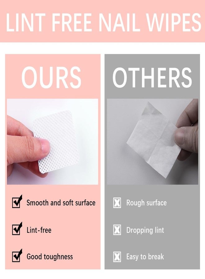 lipetol 1500 Pcs Lint Free Nail Wipes, White No Lint Nail Wipes for Gel Nails Lint Free Polish Remover Wipe Eyelash Extensions Glue Nails Cleaning Pads Supplies - Image 5
