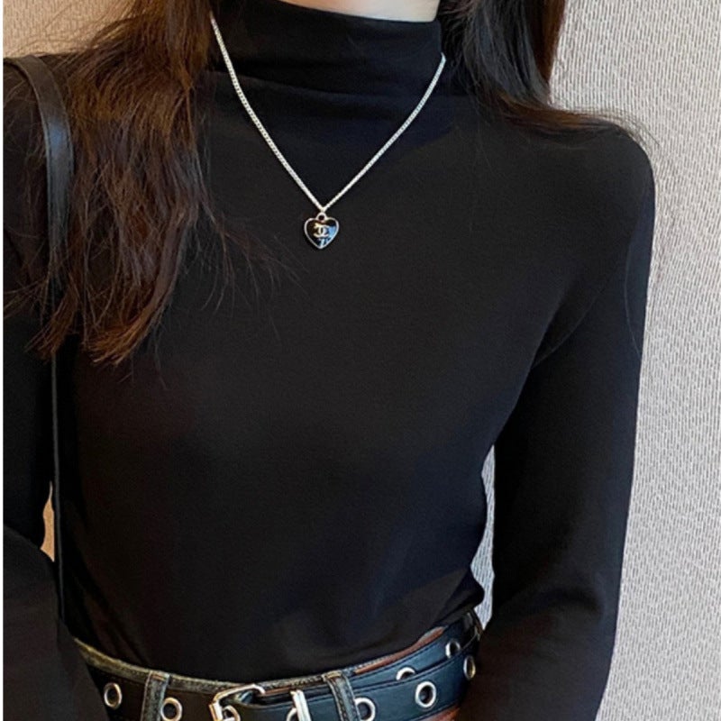 De Rong 230G Warm Backing Shirt De Rong Warm Half High Collar Backing Shirt Women'S Top Fashion - Image 5