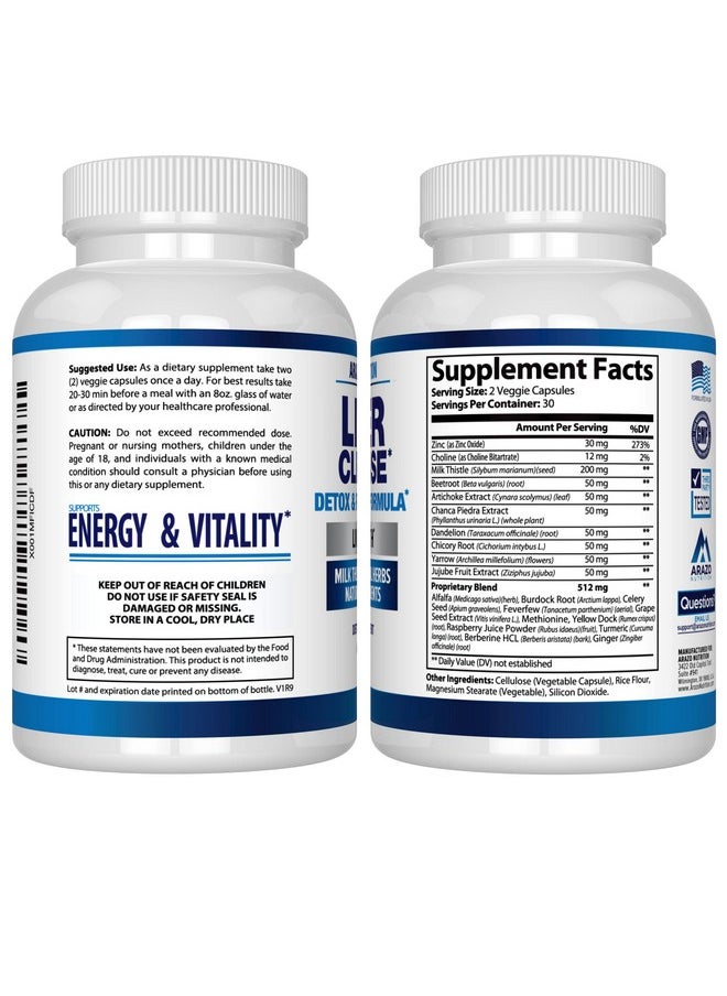 Arazo Nutrition Liver Cleanse Detox & Repair Formula Milk Thistle Herbal Support Supplement: Silymarin Beet Artichoke Dandelion Chicory Root  - Image 4