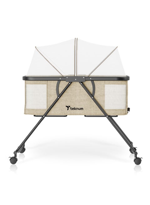 Teknum 3-IN-1 Baby Cot/Cradle w/ Mosquito net & Wheels – Ivory