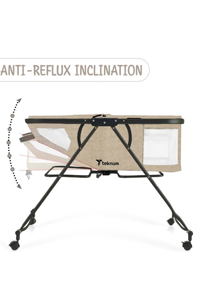 TEKNUM - Teknum 3-IN-1 Baby Cot/Cradle w/ Mosquito net & Wheels – Ivory - Image 1
