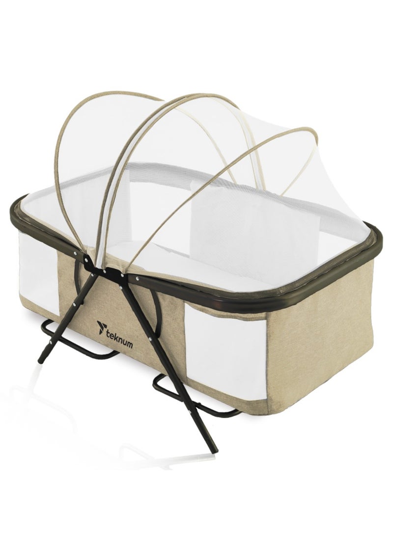 TEKNUM - Teknum 3-IN-1 Baby Cot/Cradle w/ Mosquito net & Wheels – Ivory - Image 1
