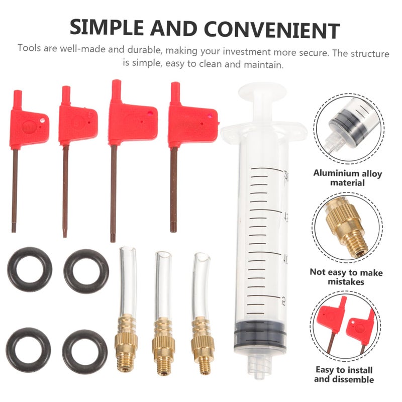 Portable Bicycle Brake Bleed Kit for Mountain Bikes Includes Oil Bleed Head Repair Tool Set - Image 4