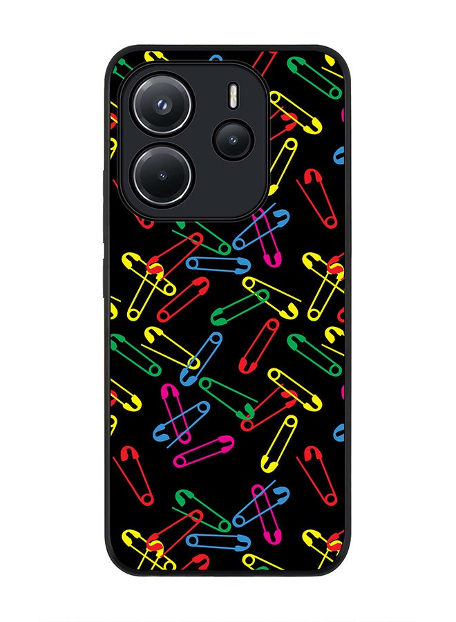 Stylizedd For Xiaomi Redmi Note 14 4G 4G Case,Slim fit Camera Protection, Shockproof Thin Phone cover  - Safety Pins - Image 1