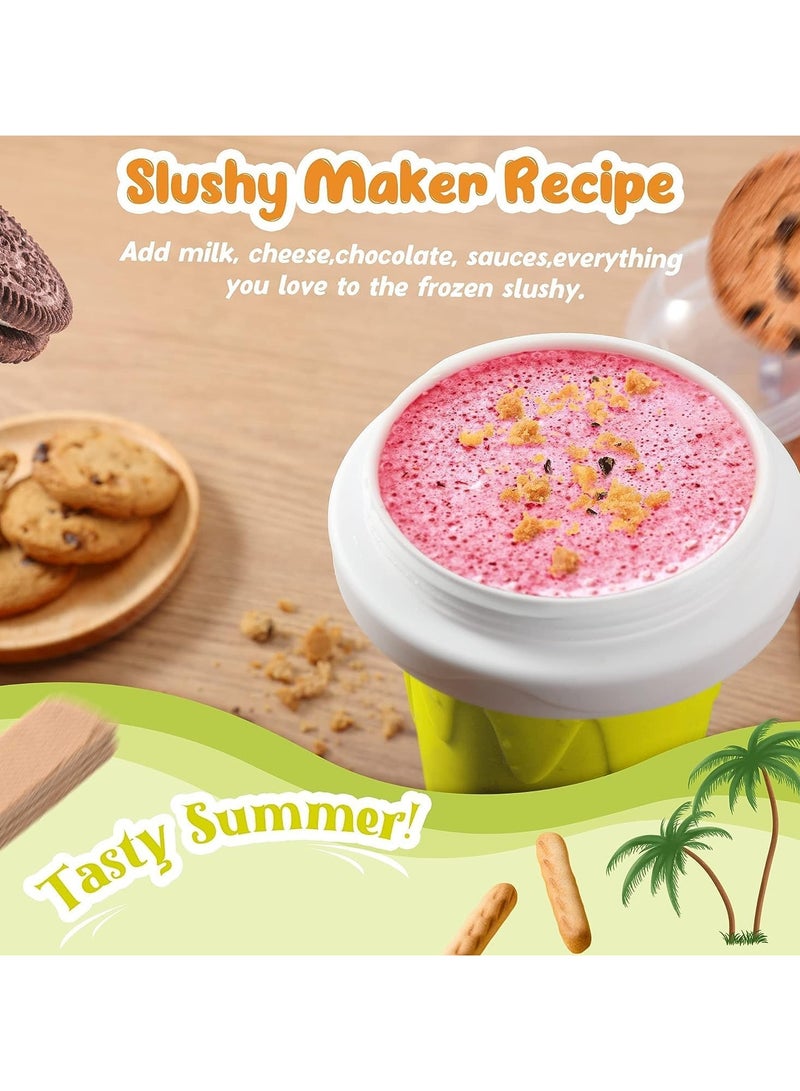 Frozen Magic Slushy Maker Cup,Magic Quick Frozen Smoothies Cup, Cooling Cup, Double Layer Squeeze Slushy Maker Cup, Homemade Milk Shake Ice Cream Maker (Yellow) - Image 3