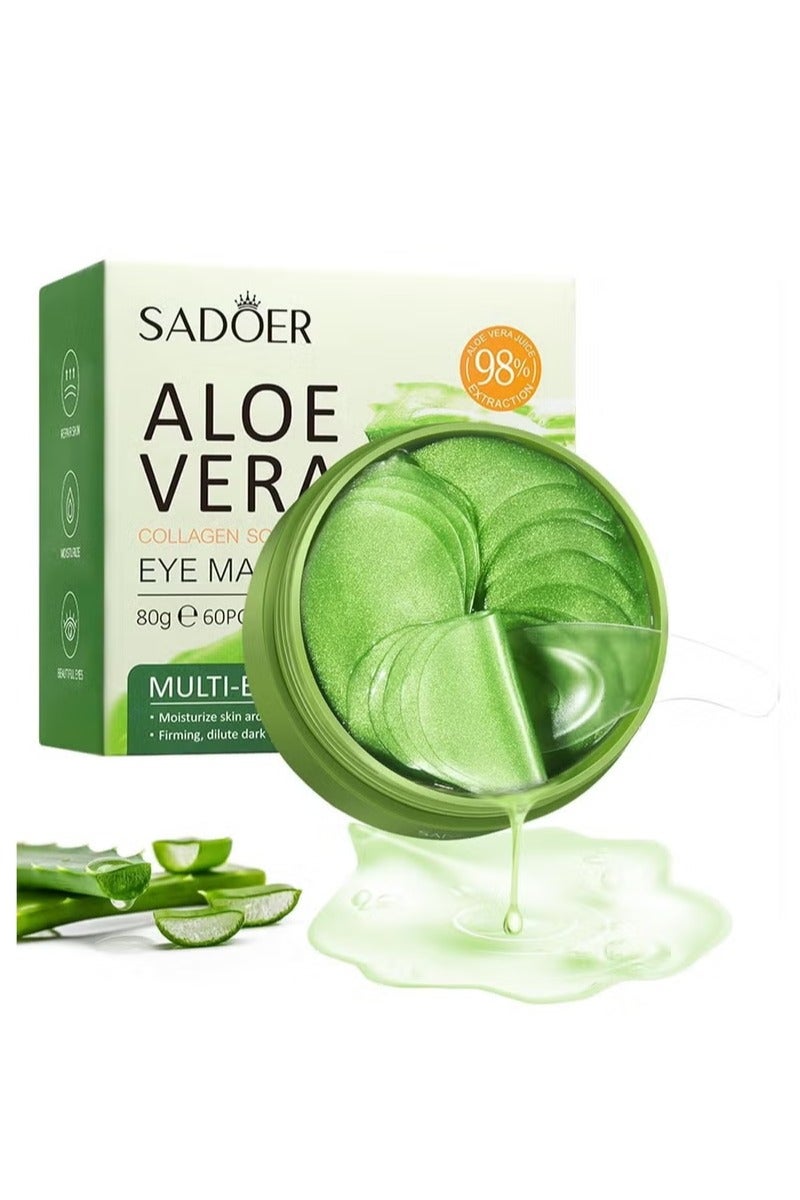SADOER 60 PCS Eye Mask, Eye Patches for Puffy Eyes and Dark Circles, to Reduce Puffiness, Fine Lines, and Wrinkles with Pure Natural Extracts (Aloe) - Image 1