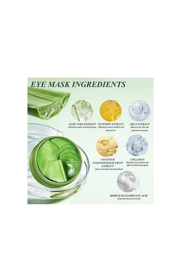 SADOER 60 PCS Eye Mask, Eye Patches for Puffy Eyes and Dark Circles, to Reduce Puffiness, Fine Lines, and Wrinkles with Pure Natural Extracts (Aloe) - Image 2