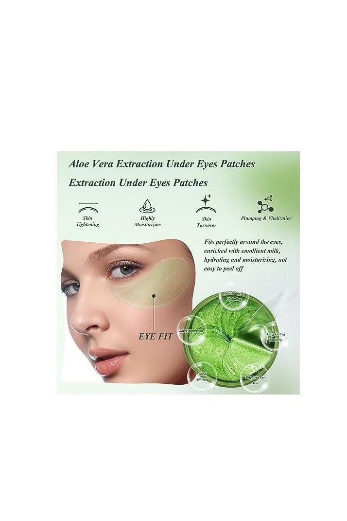 SADOER 60 PCS Eye Mask, Eye Patches for Puffy Eyes and Dark Circles, to Reduce Puffiness, Fine Lines, and Wrinkles with Pure Natural Extracts (Aloe) - Image 4