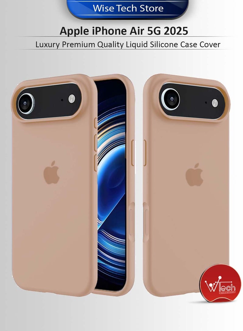 Wtech Apple iPhone Air 5G 2025 Luxury Premium Quality Liquid Silicone Case Cover (MCRPSN) - Desert Titanium - Image 1