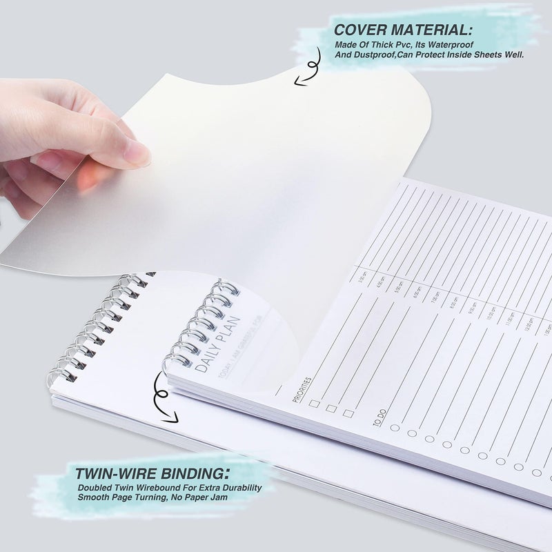 KAICN 3Pc Daily Shedule Planner Hourly Appointment Planner Personal Organizer With Work To-Do List  Priorities 6.5 X 9.8 - Image 5