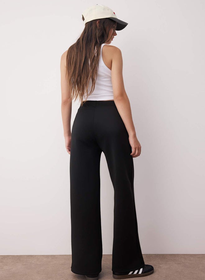 trendyol Black Straight Diver/Scuba Sportswear Sweatpants - Image 4