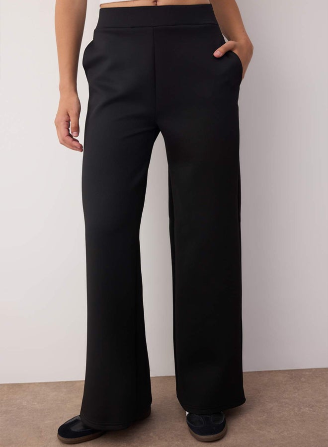 trendyol Black Straight Diver/Scuba Sportswear Sweatpants - Image 3