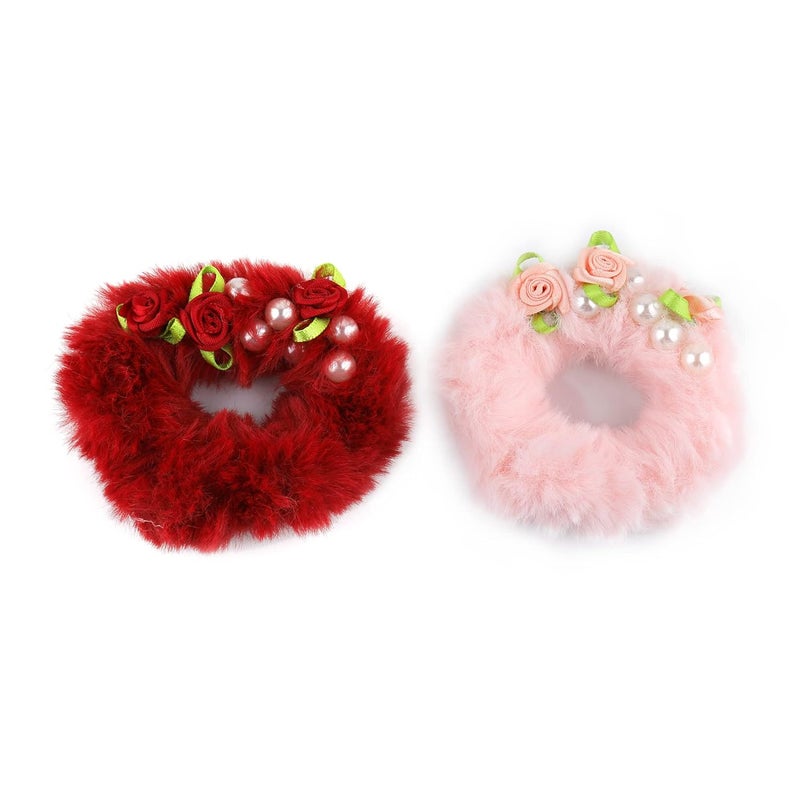 Estele Pumpkin Style Hair Rubber Bands for Womengirls Pack of 2 Multicolor - Image 1