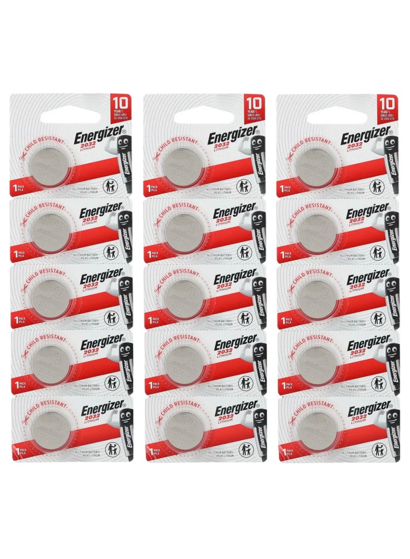 Energizer 15-Pieces Energizer CR2032 Batteries Lithium 3V