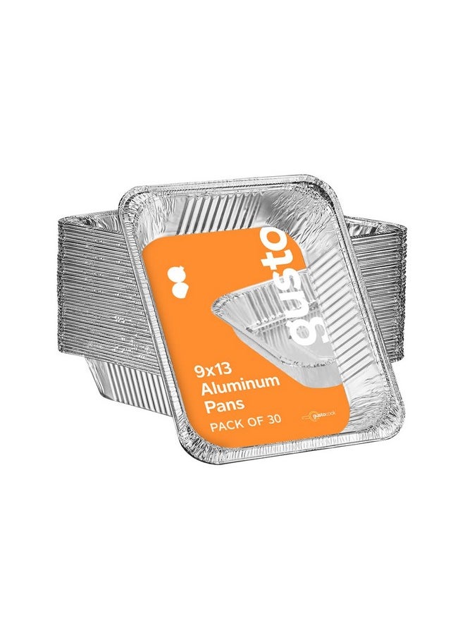 Gusto Comfy Package [30 Count] 9 x 13 Aluminum Foil Pans Half Size Deep Steam Table Pans  - Image 1