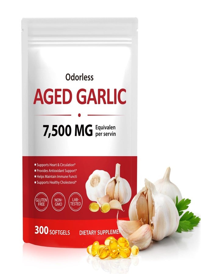 KITNOBLIS Aged Garlic Extract Capsules 15:1 Concentrated Garlic Supplement, 300 PCS Equivalent to 7,500mg Fresh Garlic per Serving, Odorless Aged Garlic Softgels for Daily Wellness & Immune Support, Non-GMO - Image 1