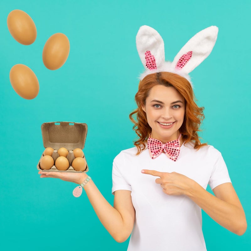 Chochkees Wooden Fake Eggs 6-Pack, Life Size Brown Eggs Perfect for Easter Crafts, DÃ©cor and Egg Hunts, 2.3" Inches - Image 5