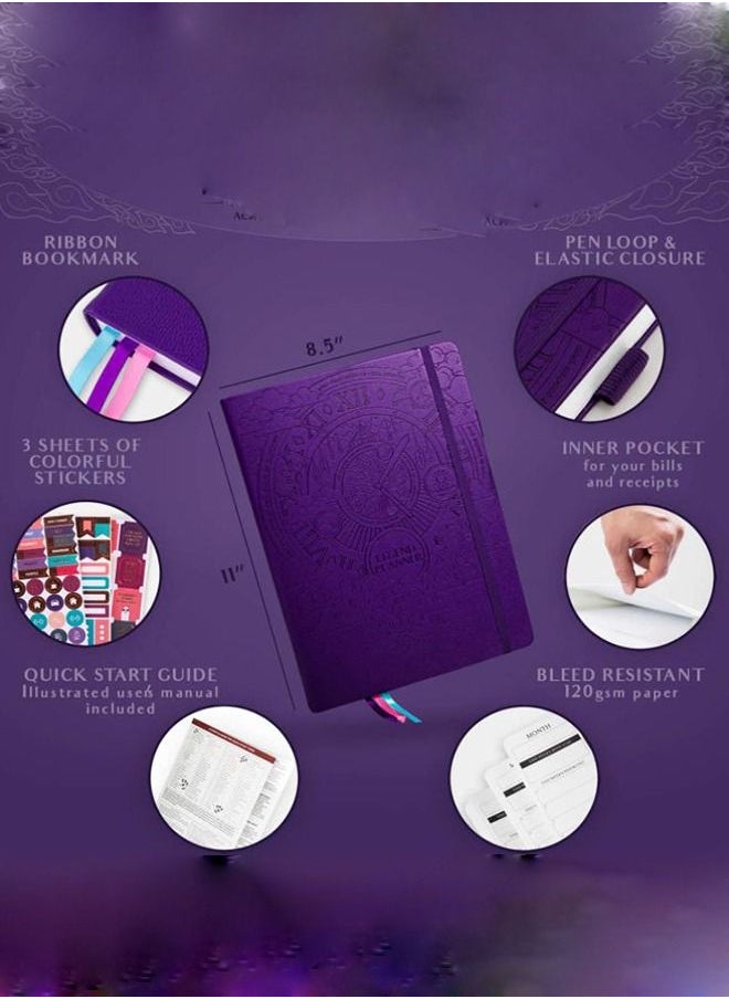 Arabest - A5 Hardcover Weekly And Monthly Life Plan Organizer Notebook With 3 Beautiful Stickers For Daily Productivity, Time Management And Achieving Goals Helps Keep Track Of The Important Things In Life - Image 1