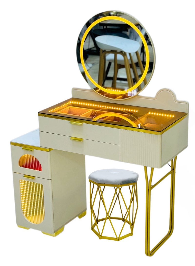 Generic Dressing Table Set Light Luxury Dressing Table With Storage Cabinet 