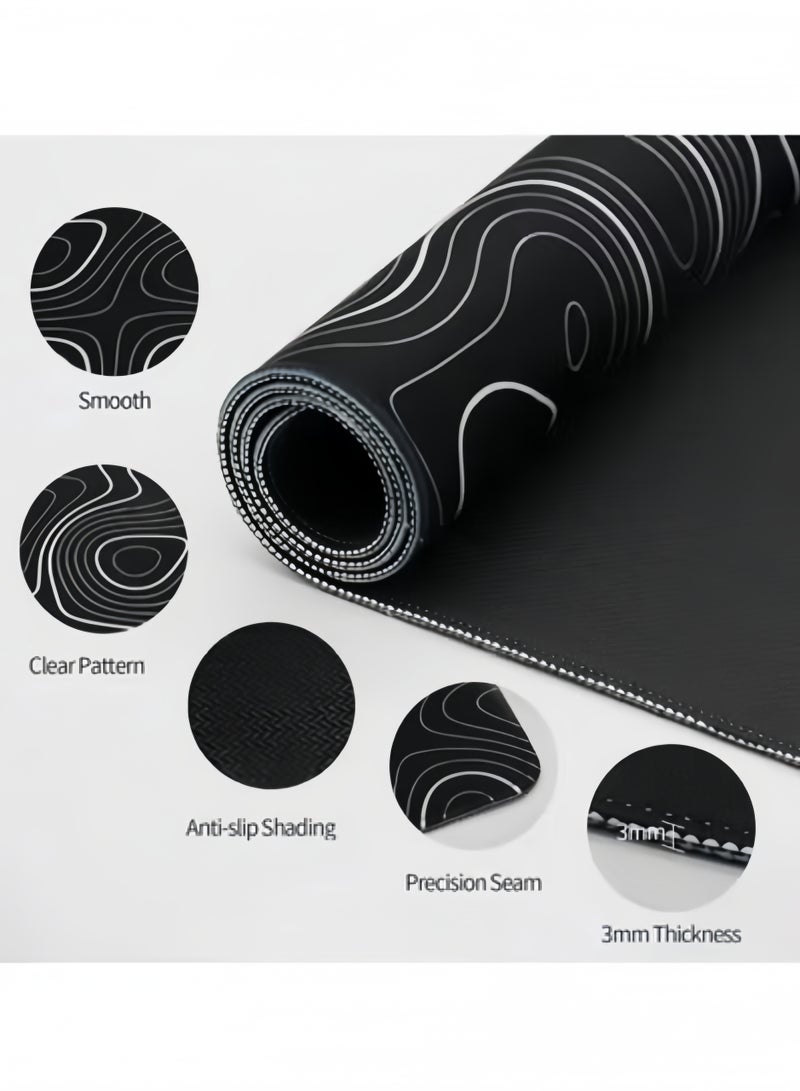 Rock Pow Large Mouse Pad Extended Gaming Mouse Pad Non-Slip Rubber Base Mouse pad Office Desk Mat Desk Pad Smooth Cloth Surface Keyboard Mouse Pads for Computers - Image 4