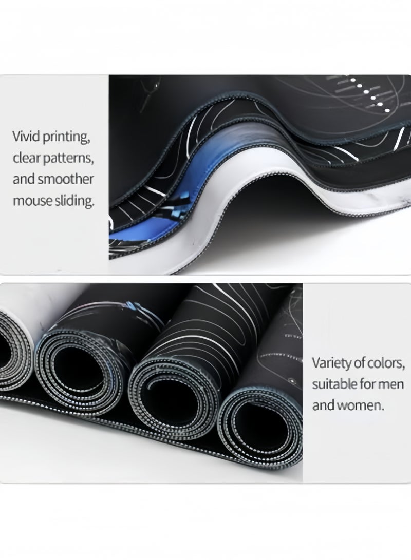Rock Pow Large Mouse Pad Extended Gaming Mouse Pad Non-Slip Rubber Base Mouse pad Office Desk Mat Desk Pad Smooth Cloth Surface Keyboard Mouse Pads for Computers - Image 5