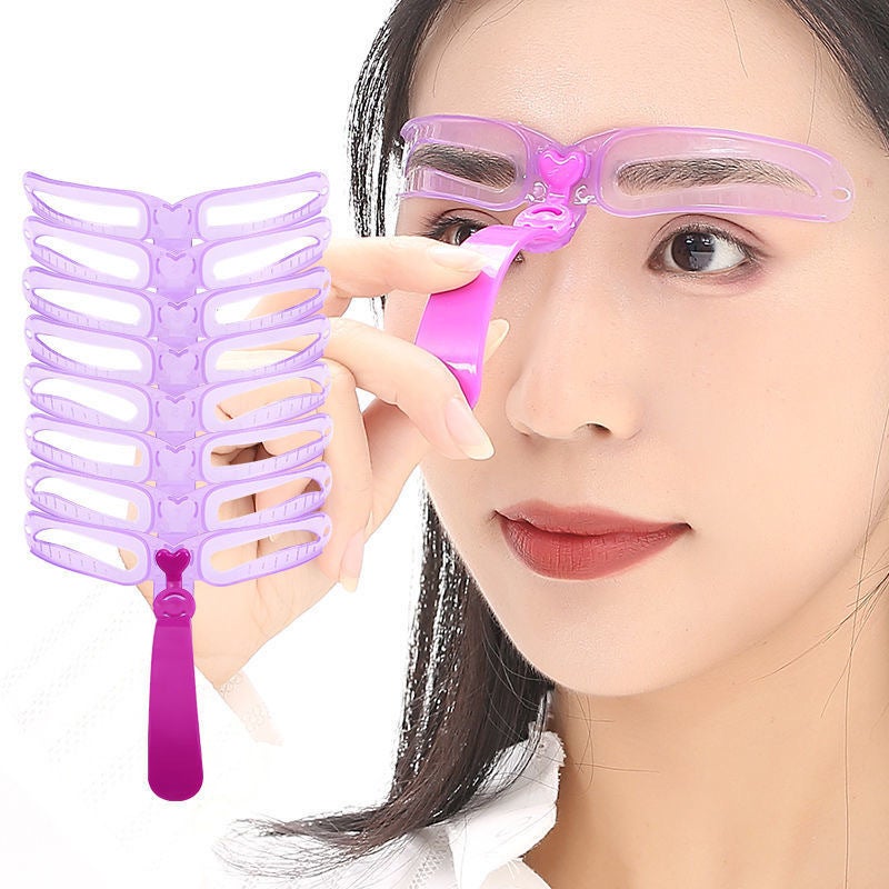 Handheld Eyebrow Card Head Wearing Thrush Sticker Artifact Three-Dimensional Eyebrow Repair Beginner 8 Eyebrow Repair Tool Set Sale - Image 2