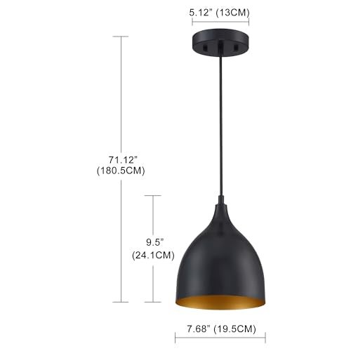 GreyWings Modern Hanging Pendant Light for Ceiling – Black Aluminium Dome, Antique Décor, E-27 Holder, (Bulb is not Included), Pack of 2 - Image 3
