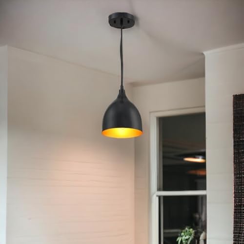 GreyWings Modern Hanging Pendant Light for Ceiling – Black Aluminium Dome, Antique Décor, E-27 Holder, (Bulb is not Included), Pack of 2 - Image 2