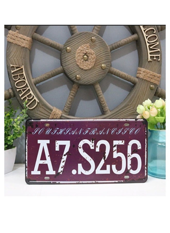 Generic Vintage Design Car Metal License Plate, A7.S256 License Plate, Car Metal License Plate for Living Room for Wall Decor  - Image 1