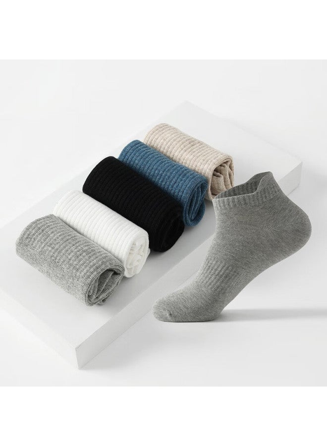 Fenton Fenteng Men'S Short Socks With Heel Protection 5 Pairs Pack, Breathable Cotton Skin-Friendly Comfortable Non-Slip Casual All-Match Socks - Image 3
