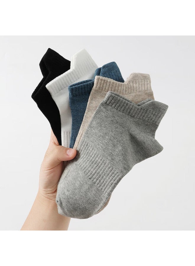 Fenton Fenteng Men'S Short Socks With Heel Protection 5 Pairs Pack, Breathable Cotton Skin-Friendly Comfortable Non-Slip Casual All-Match Socks - Image 4