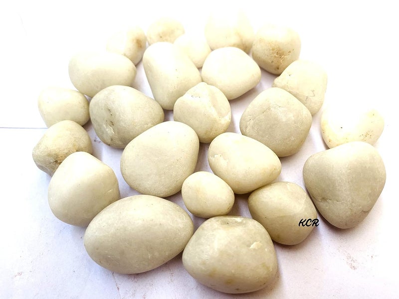 KCR Metallic White Colored Stone Decorative Pebbles for Vase Fillers Party Table Scatter Decoration Aquarium Decor250 Grams - Image 4