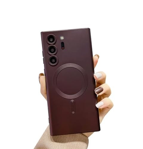 Doowear Galaxy Note 20 Ultra Case Magnetic [Support Magsafe Charger] Wireless Anti-Scratch Shockproof Full Camera Protection Silicone Phone Cover Case for Samsung Galaxy Note 20 Ultra-Wine Red