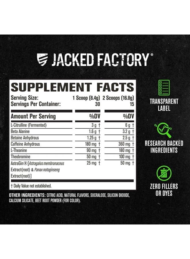 Jacked Factory NITROSURGE Pre Workout Supplement - Endless Energy, Instant Strength Gains, Clear Focus, Intense Pumps - NO Booster & Preworkout Powder with Beta Alanine - 30 Servings, Cherry Limeade - Image 5