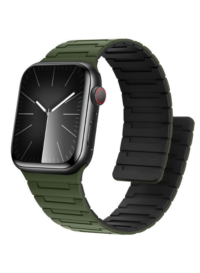 شيك فايب سوار سيليكون مغناطيسي لساعة Apple Watch Ultra Ultra2 Ultra3/11 10 9 8 7 6 5 4 3 2 1 SE SE2 SE3، سوار معصم ناعم من السيليكون المقاوم للماء متوافق مع iWatch Apple Watch Series Ultra 49 مم 46 مم 45 مم 44 مم 42 مم للنساء والرجال - Image 1