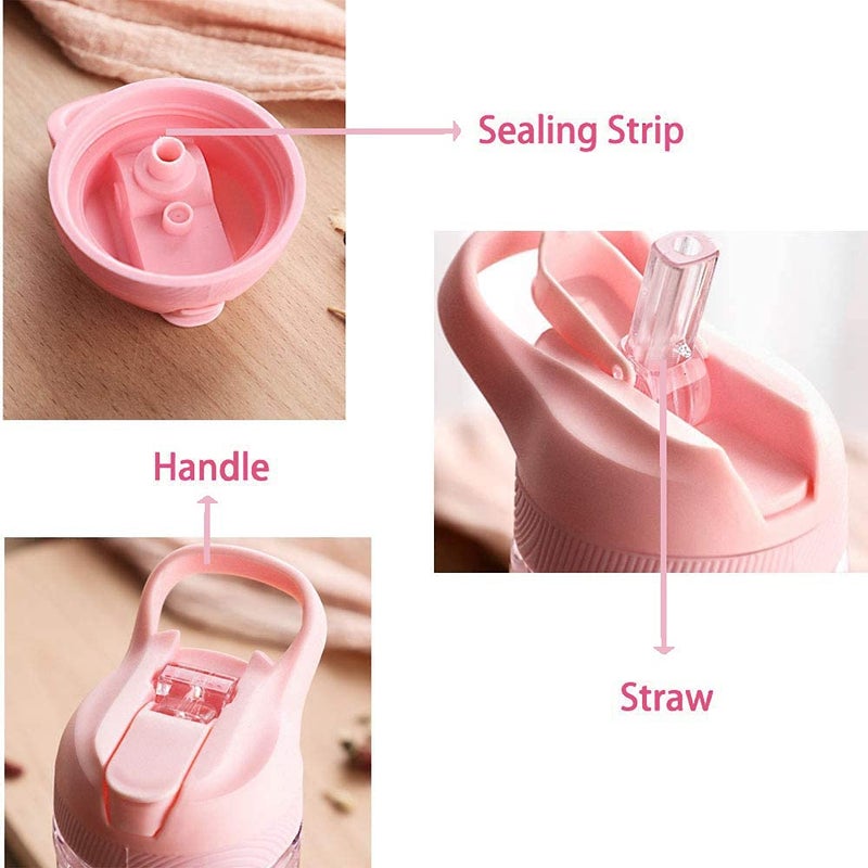 #OOTD OOTD Unicorn Water Bottles for Girls  Cute Girls Water Bottles for School  Girls Unicorn Water Bottle with Straw and Safety lock  400ML/13.5oz Kids Water Bottles for School Kids Girls  Pink - Image 4