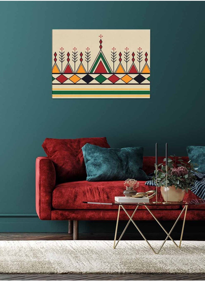 LOWHA Framed Canvas Wall Art Stretched Over Wooden Frame, Inspired By Al Qatt Al Asiri Landscape Orientatio Painting, For Home, Living Room, Office Decor  - Image 4