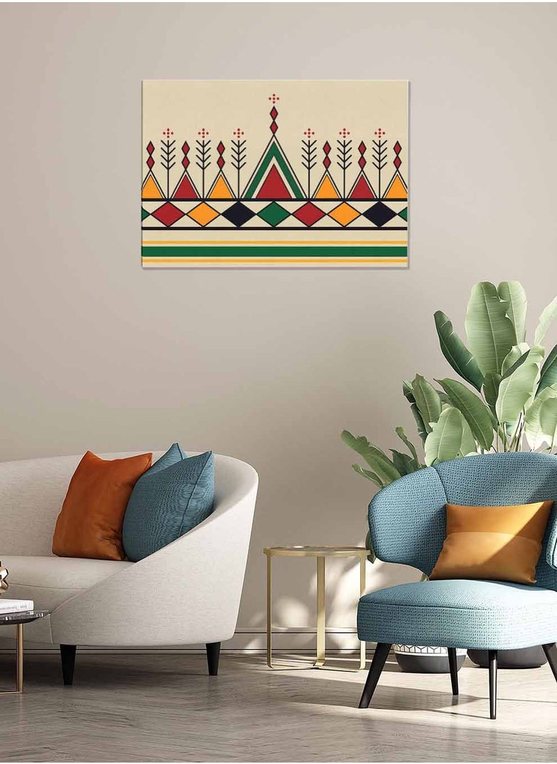 LOWHA Framed Canvas Wall Art Stretched Over Wooden Frame, Inspired By Al Qatt Al Asiri Landscape Orientatio Painting, For Home, Living Room, Office Decor  - Image 3
