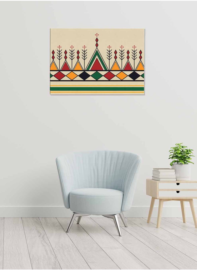 LOWHA Framed Canvas Wall Art Stretched Over Wooden Frame, Inspired By Al Qatt Al Asiri Landscape Orientatio Painting, For Home, Living Room, Office Decor  - Image 2