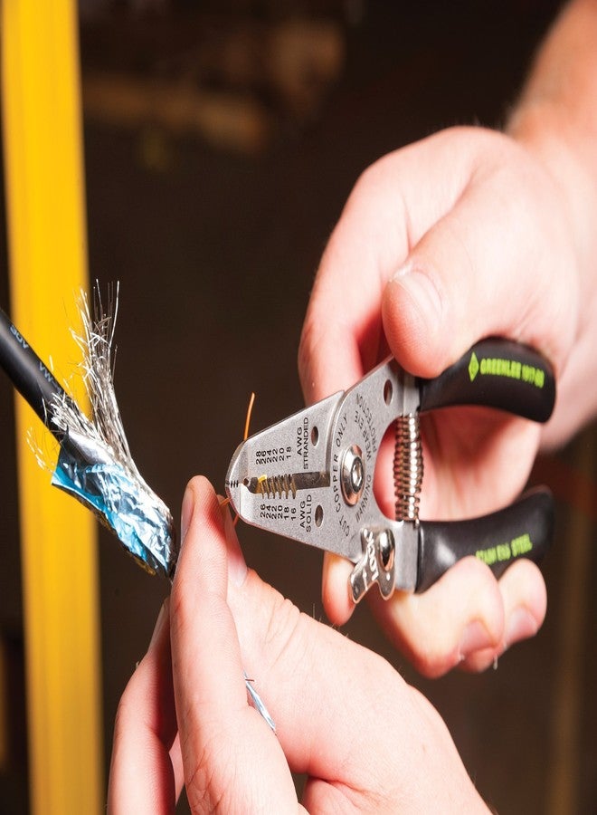 جرينلي أداة تجريد وقاطع أسلاك من الفولاذ المقاوم للصدأ من Greenlee 1917-SS، مقاس 16-26AWG، 6 بوصات - Image 3