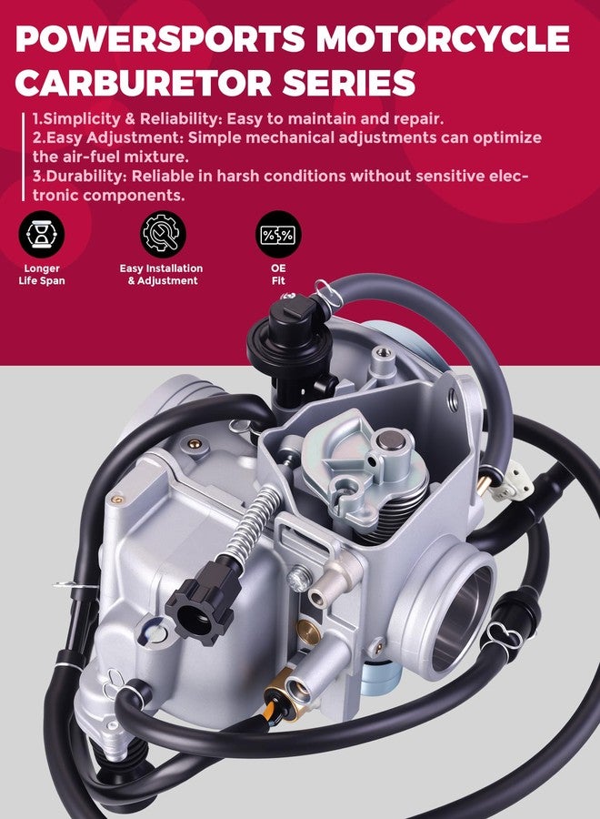 OLIFANT مكربن أوليفانت لهوندا رانشر 350 TRX350 موديلات 2000-2006 (TRX350FE، TRX350FM، TRX350TM، TRX350TE، TRX350ES) مع فلتر هواء وفلتر زيت - Image 3