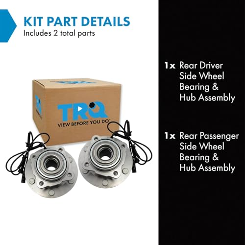 TRQ مجموعة TRQ من 2 قطعة لمجموعة محامل العجلات الخلفية والمجمع مع حساس ABS متوافقة مع نيسان أرمادا 2012-2015 - Image 2