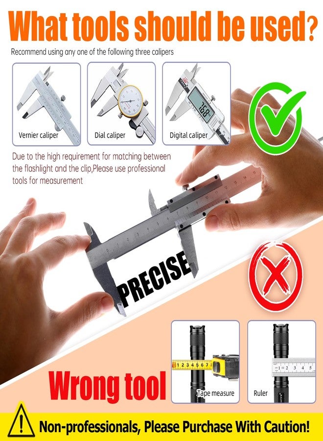 LIGHTFE B106 Flashlight Clip is Suitable for flashlights with a Diameter of 17-19 mm and a Slot Width of 3.9-4.3 mm. Stainless Steel Pen Clip, can be Used as a hat Clip, Pocket Clip, or Bag Clip - Image 5