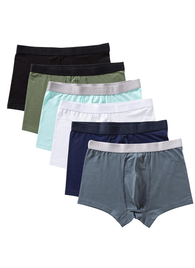embrator Pack of 6 Plain Cotton Lycra Boxer for Men  - Image 1